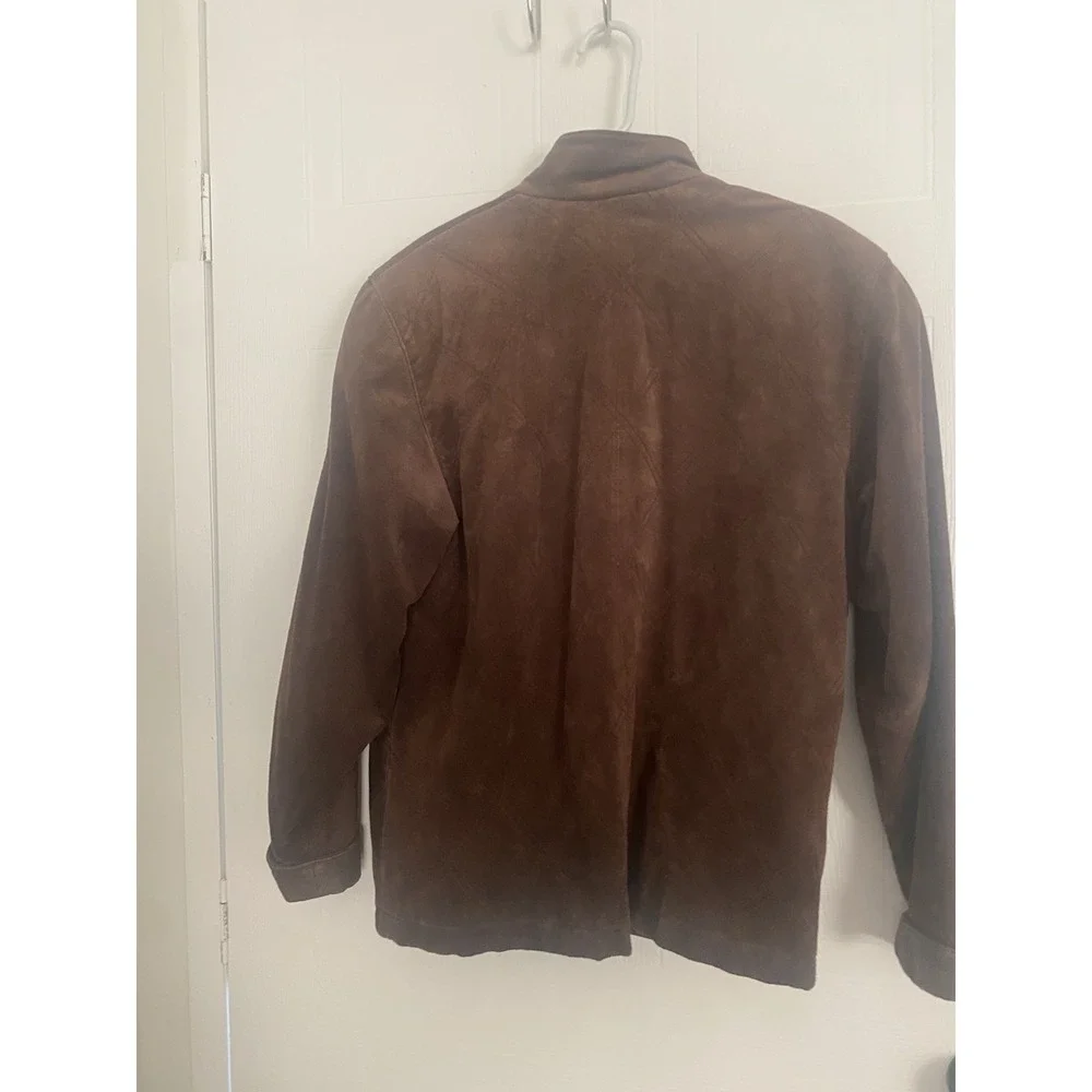 LL Bean‎ Suede Jacket Women's Medium Vintage Coat Brown Leather Lined 0904